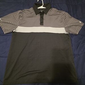 Under Armour Men's Polo Shirt - Black and Gray Stripes